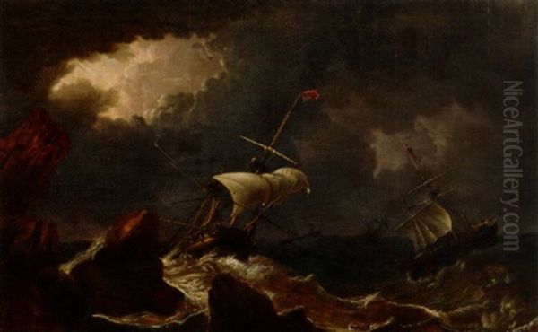 Caught In A Gale Off A Rocky Coast - view 1