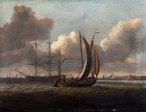 A Dutch Barge And Other Shipping Off The Coast