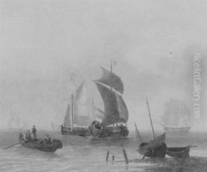 Dutch Fishing Boats In A Light Breeze
