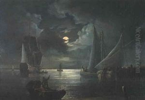 Shipping In A River Estuary by Charles Martin Powell