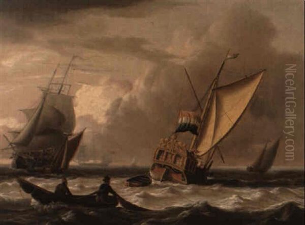 A Dutch State Yacht In A Stiff Breeze - view 1