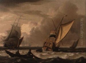 A Dutch State Yacht In A Stiff Breeze