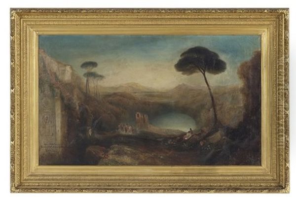 Classical Landscape With Ruins, Figures And Pond - view 1