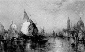 The Grand Canal, Venice, Sunset by Lucien Whiting Powell