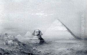 The Sphinx And Three Pyramids Of Giza by Lucien Whiting Powell