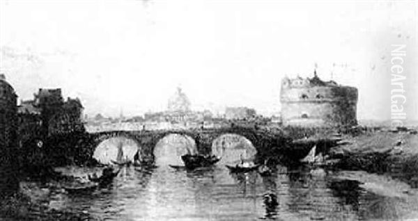 Hadrian's Tomb, Fortress Of The Popes, Rome, On The Bank Of The Tiber River - view 1