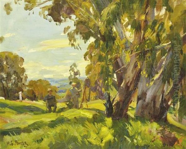 Max Middleton And Ambrose Griffin Painting Outdoors - view 1