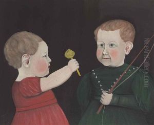 A Double Portrait Of Albert And Julius by Asahel Lynde Powers