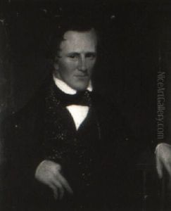 Portrait Of A Gentleman With A Green Waistcoat by Asahel Lynde Powers