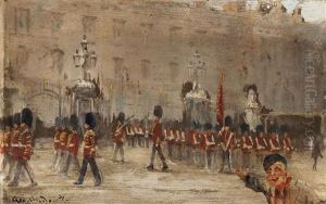 Changing The Guard, Buckingham Palace, London by George Hyde Pownall
