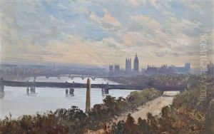 Cleopatra's Needle, With Westminster Beyond