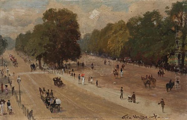 Rotten Row From Hyde Park Corner And Broad Sanctuary, Westminster (pair) - view 1
