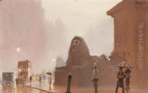The British Lion, Trafalgar Square by George Hyde Pownall