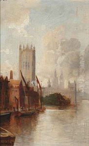 The Victoria Tower From Lambeth Bridge by George Hyde Pownall