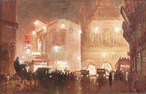 Piccadilly Circus Bei Nacht (+ 2 Others; Set Of 3) by George Hyde Pownall