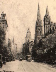 A View Of Collins Street, Melbourne by George Hyde Pownall