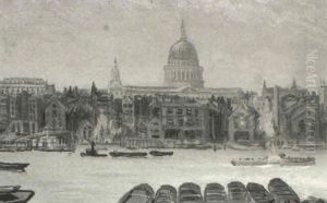 St. Paul's From Bankside by George Hyde Pownall