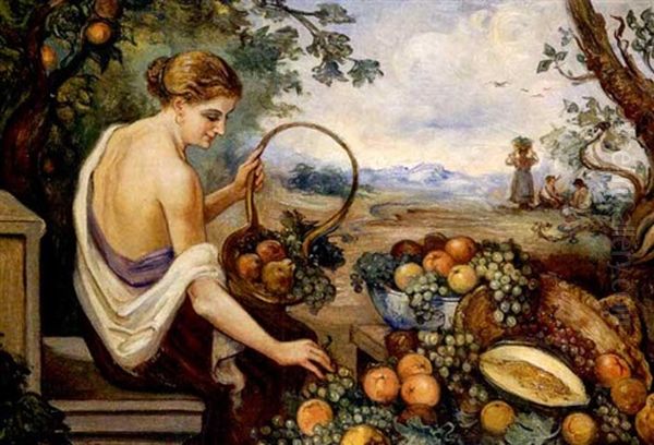 Mujer Con Frutas - view 1