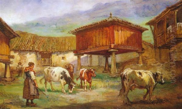 Vacas Pastando Entre Orreos - view 1