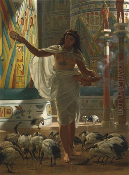 Feeding The Sacred Ibis In The Halls Of Karnac - view 1