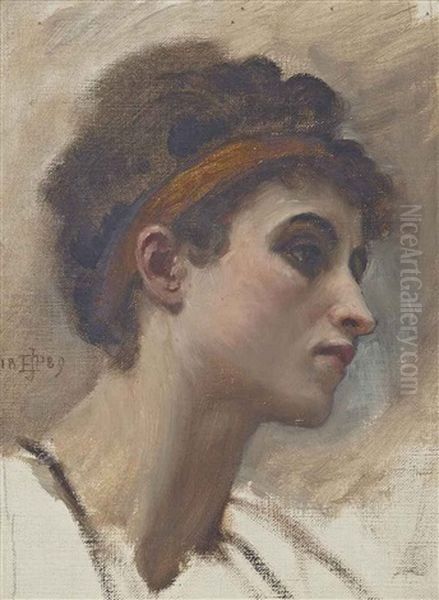 Head Study Of A Young Girl In Profile - view 1