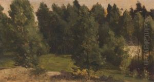 A Wooded Landscape by Edward John Poynter