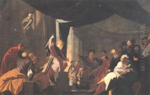 La Disputa Di Gesu Con I Dottori by Andreas Pozzo