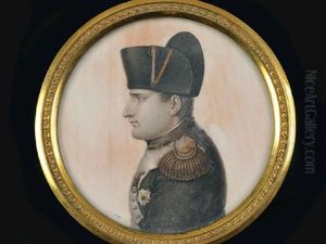 Portrait Miniature Of Napoleon Wearing Military Costume by Luigi Valeriano Pozzo