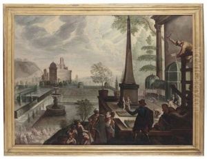 Paesaggi Con Figure (pair) by Pozzoserrato