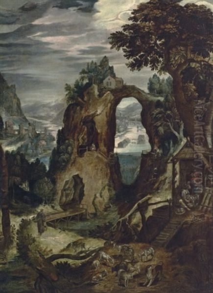 A River Landscape With A North Italian City (verona?) - view 1