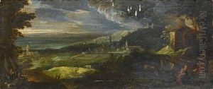The Rest On The Flight Into Egypt In An Extensive Landscape by Pozzoserrato