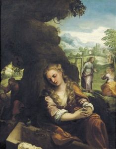 Saint Mary Magdalene Contemplating The Empty Grave Of Christ Saint Mary Magdalene Contemplating The Empty Grave Of Christ