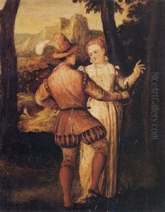 Couple D'elegants Dans Un Paysage