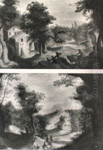 A Cavalier Out Hunting & A Carter By A Watermill