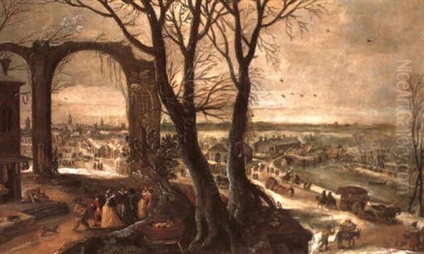 Winterlandschaft Mit Faschingsumzug - view 1
