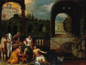 David Und Bathseba In Einem Schlosspark Der Renaissance