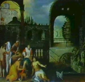 David Und Bathseba In Einem Schlosspark Der Renaissance