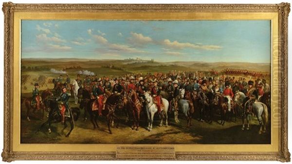 Reunion De L"empereur Napoleon Iii, Des Souverains Etrangers Et De Leurs Etats-majors Sur Les Hauteurs De Boulogne, Le 8 Septembre 1854, Lors De La Reception Du Prince Albert - view 1
