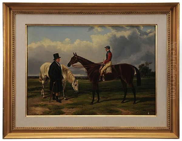 Horse And Jockey With Owner - view 1
