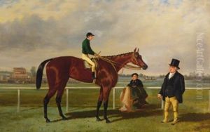 Mr. Martinson's "nancy," F. Marson Up, J. Marson, And A Groom (after Harry Hall) by Alfred F. De Prades