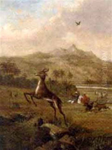 A Hunting Party In An Indian Landscape - view 1