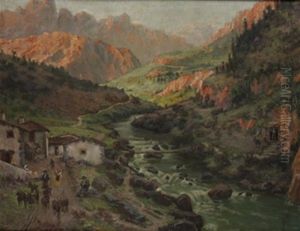Paisaje Del Pirineo Aragones by Miguel Pradilla Gonzalez