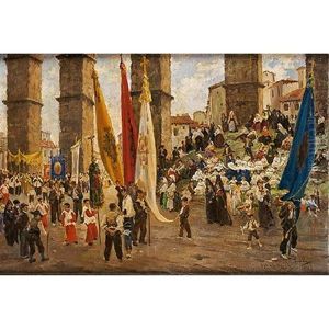 Procesion De La Virgen De La Fuencisla En Segovia by Miguel Pradilla Gonzalez