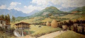 Paisaje Asturiano Con Horreo