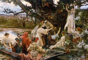 Bajo El Arbol Consagrado A Ceres (under Ceres Tree) by Francisco Pradilla y Ortiz