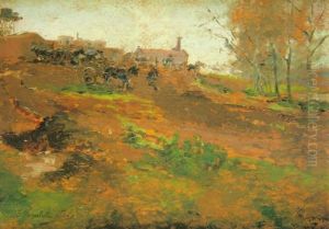 Paisaje Con Pueblo Al Fondo by Francisco Pradilla y Ortiz