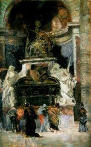 Interior De La Basilica De San Pedro. Monumento Del Papa Ubano Viii by Francisco Pradilla y Ortiz
