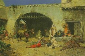 An Arab Market Scene by Francisco Pradilla y Ortiz