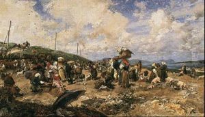 Los Dias De Mercado En Vigo - Marknadsdag I Vigo, Spanien by Francisco Pradilla y Ortiz