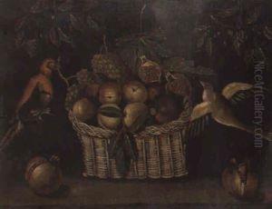 Cesta De Frutas Con Pajaros by Blas de Ledesma Prado